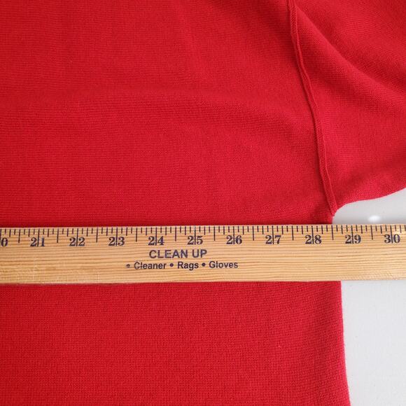 J Jill Red Boxy Cotton Cashmere Sweater Jumper XL Minimalist Modern Holiday Cozy - Picture 7 of 10